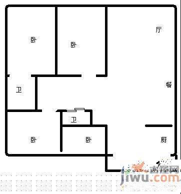 艺术家园4室2厅2卫170㎡户型图