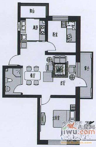 江南印象2室2厅0卫75㎡户型图