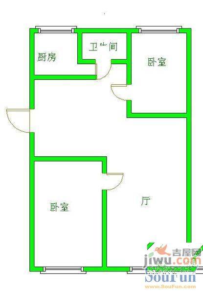 佳华苑2室1厅1卫94㎡户型图