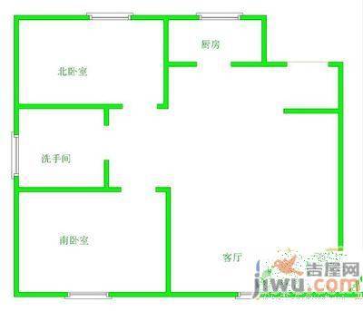 力天江南春城2室2厅1卫82.2㎡户型图