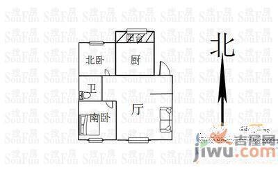 力天江南春城2室2厅1卫82.2㎡户型图