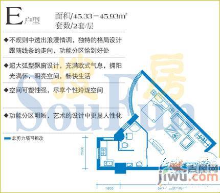 鲁尔大厦3室0厅0卫38㎡户型图