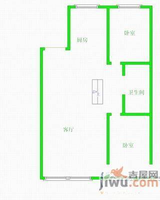 沐叶花园2室2厅1卫100㎡户型图