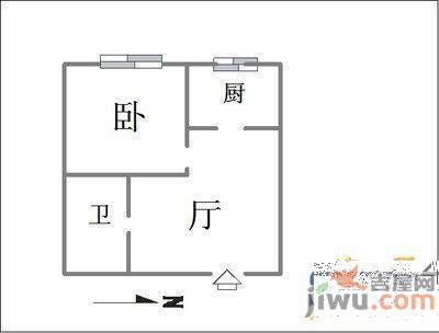 春江花月C区1室1厅1卫42㎡户型图