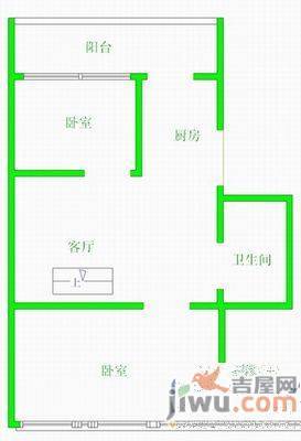 今日阳光A区2室1厅1卫98㎡户型图