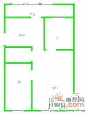 今日阳光A区2室1厅1卫98㎡户型图