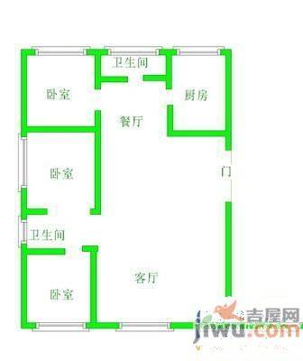 东环国际3室2厅2卫127㎡户型图