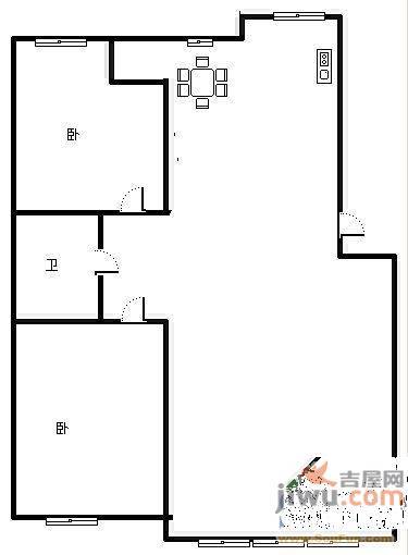 新伟庭院2室2厅1卫101㎡户型图