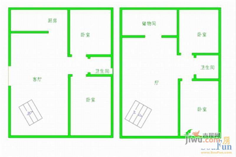 黎明西部风情2室1厅1卫126㎡户型图