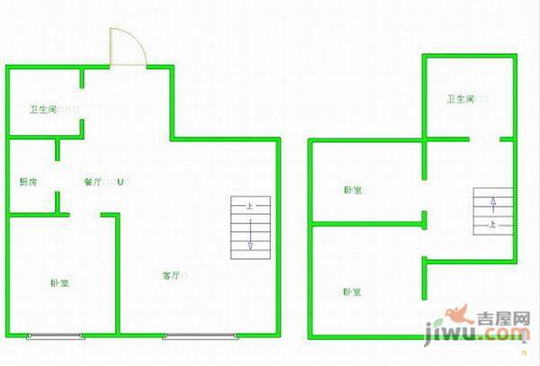 黎明西部风情2室1厅1卫126㎡户型图