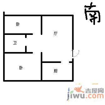 顺星北苑2室1厅1卫66㎡户型图