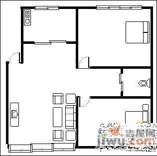 昊翔家园2室2厅1卫120㎡户型图