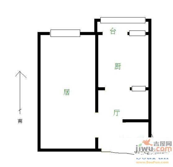 罗曼春天1室1厅1卫48㎡户型图