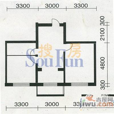 环北家园三期1室2厅1卫61㎡户型图