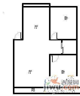 云峰嘉园2室2厅1卫106.1㎡户型图