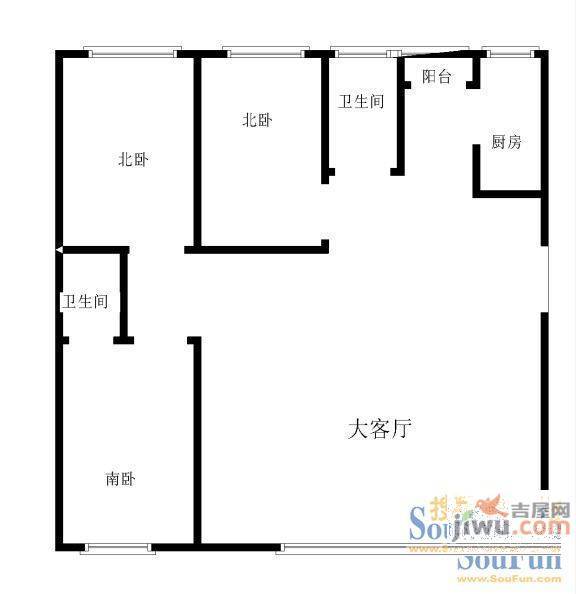 兴龙苑2室2厅1卫105.1㎡户型图