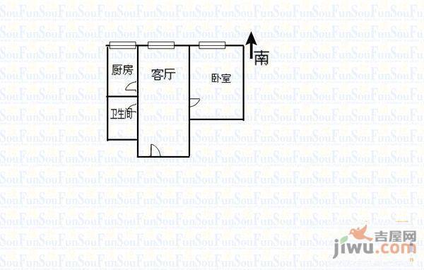 世海铭尊1室1厅1卫55㎡户型图