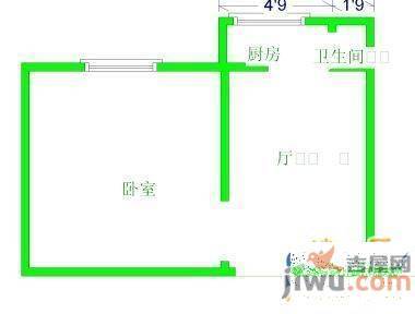 世海铭尊1室1厅1卫55㎡户型图