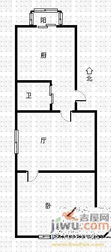 化院小区2室2厅1卫105㎡户型图