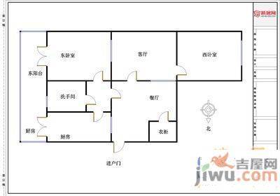 东电小区2室1厅1卫87㎡户型图