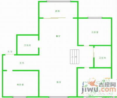 可久小区3室2厅1卫127㎡户型图