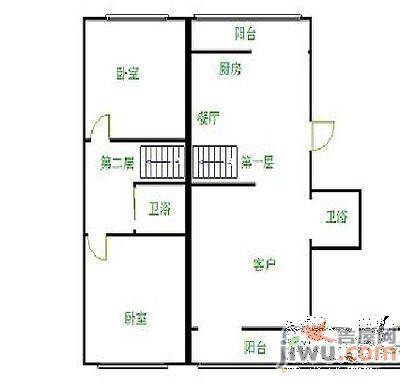 茂泉小区2室2厅2卫117㎡户型图