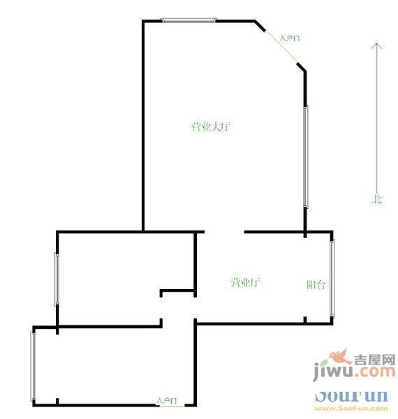 勋望社区2室2厅1卫108㎡户型图