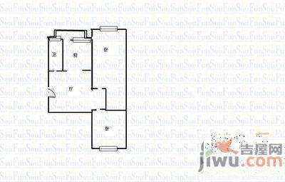 魁星小区1室1厅1卫42㎡户型图