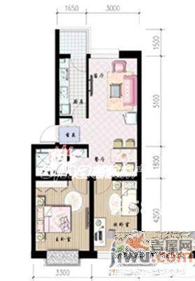 水调歌城三期2室2厅1卫82㎡户型图