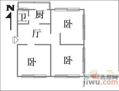 凤凰社区3室1厅1卫76㎡户型图