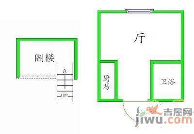 南九社区1室1厅1卫33㎡户型图