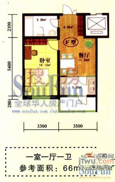 航萃园二期2室1厅1卫108㎡户型图