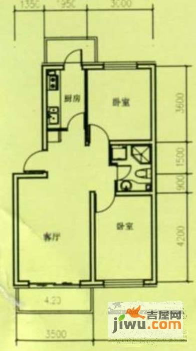 奥玛丽都2室1厅1卫75.3㎡户型图