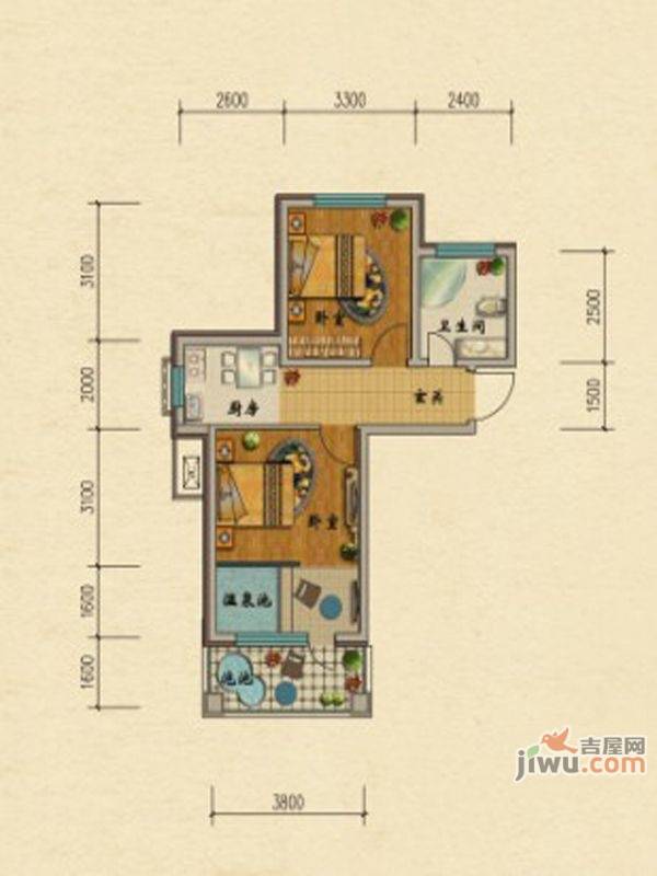 圣菲拉小镇普通住宅63.5㎡户型图