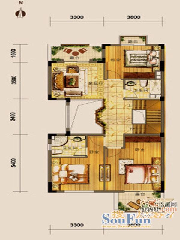 中海城爱丁堡别墅4室3厅3卫262㎡户型图