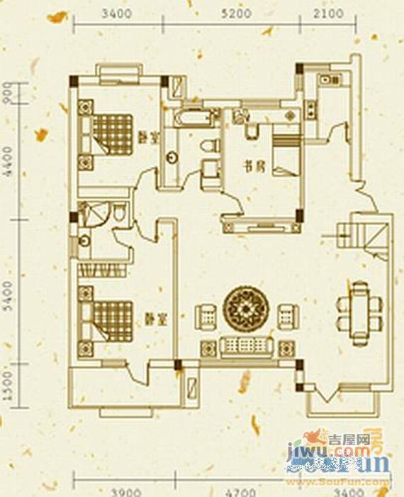 米拉晶典2室1厅1卫户型图