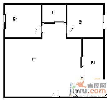 挪威森林1室1厅1卫45㎡户型图