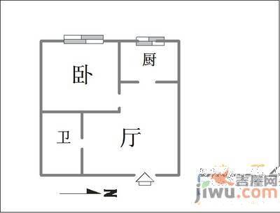 挪威森林1室1厅1卫45㎡户型图