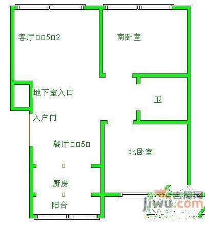 雷凯尼绅1室1厅1卫53㎡户型图