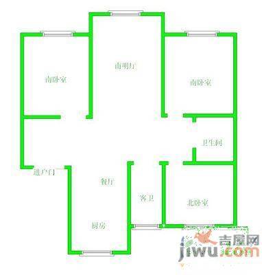 鑫丰馨园2室2厅1卫70.1㎡户型图