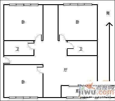 第五大道花园2室2厅2卫118㎡户型图