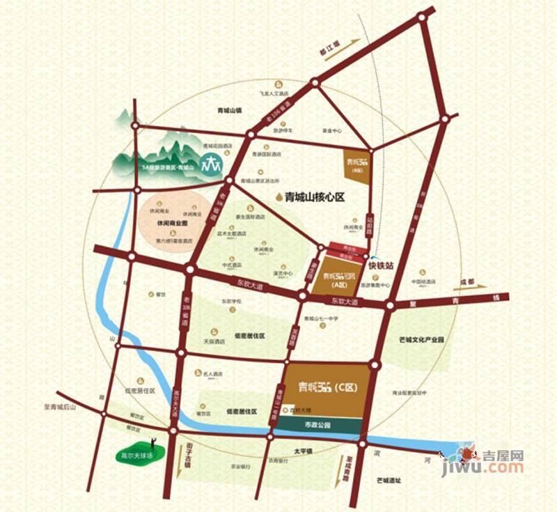 青城365南院位置交通图