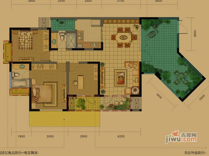 麓山国际社区云堤曦岸4室2厅2卫150㎡户型图