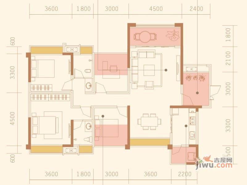 恒昌格兰郡4室2厅2卫135㎡户型图