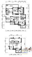 人居都市阳光3室3厅2卫178㎡户型图