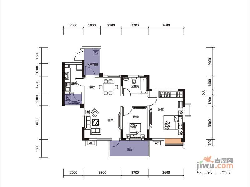 七里晓月普通住宅87㎡户型图