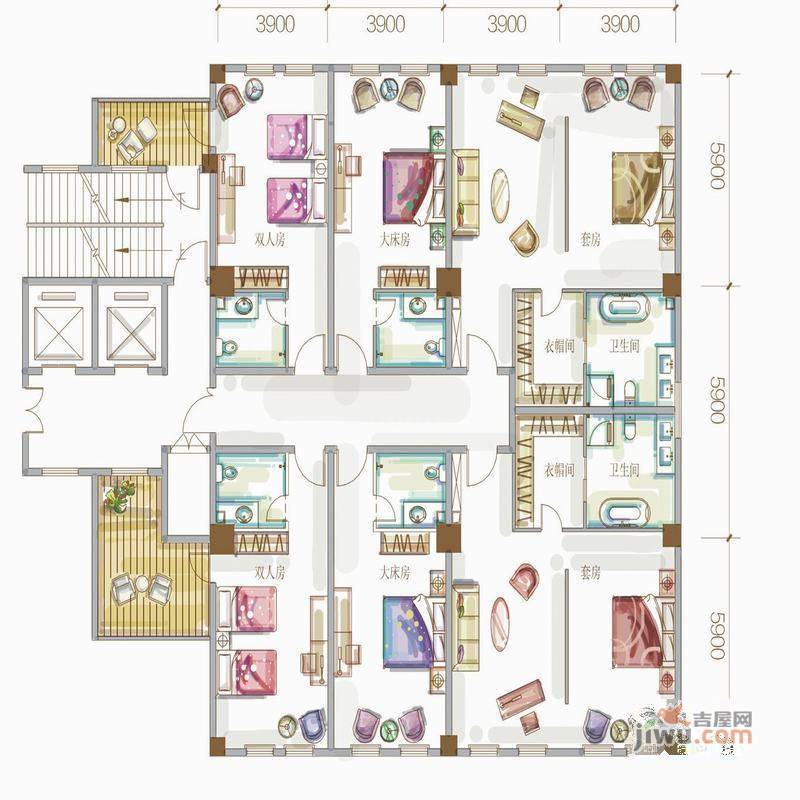 东都汇1室0厅1卫32㎡户型图