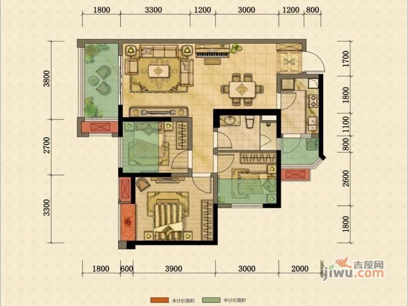 昌建星悦城3室2厅1卫户型图