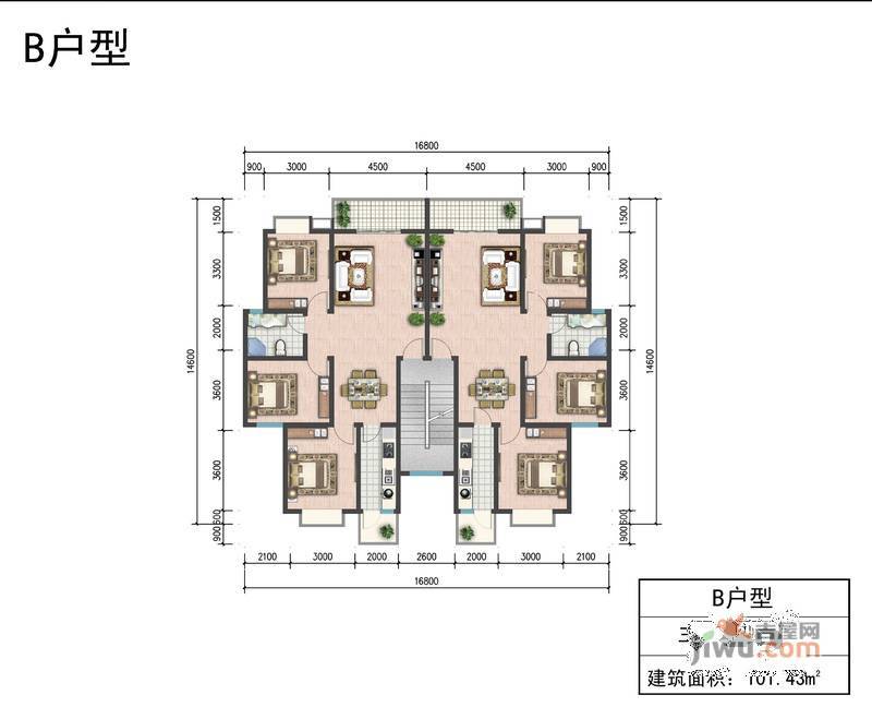 静怡苑3室2厅1卫101㎡户型图