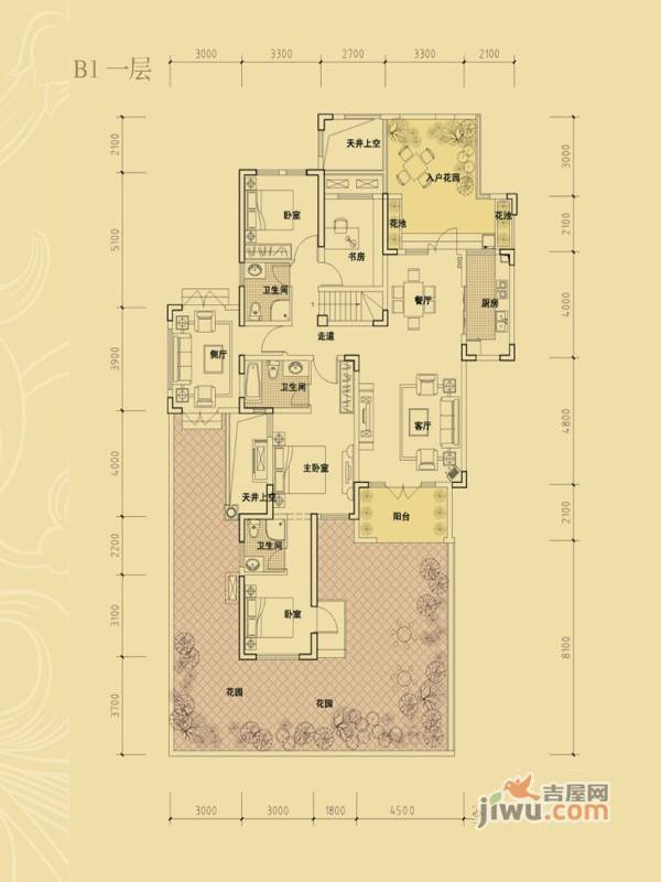 钱江凤凰城4室3厅3卫258㎡户型图